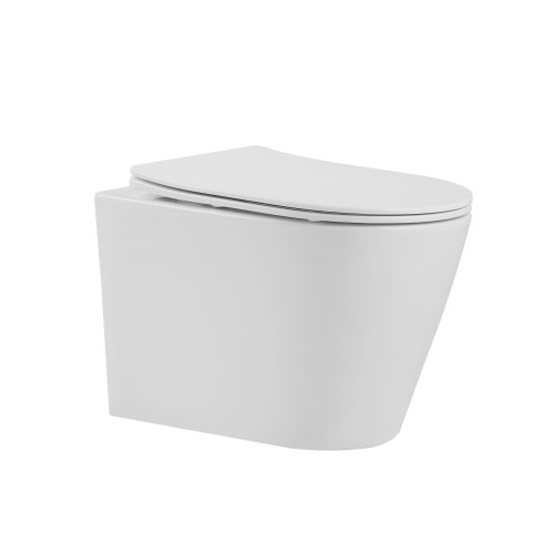 Унитаз подвесной Qtap Scorpio безободочный Ultra Quiet с сиденьем Soft-close QT14332380AW