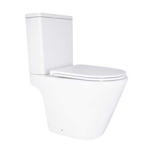 Напольный унитаз Qtap Dove Rimless безобедочный с сиденьем Soft-close WHITE QT06228380BW