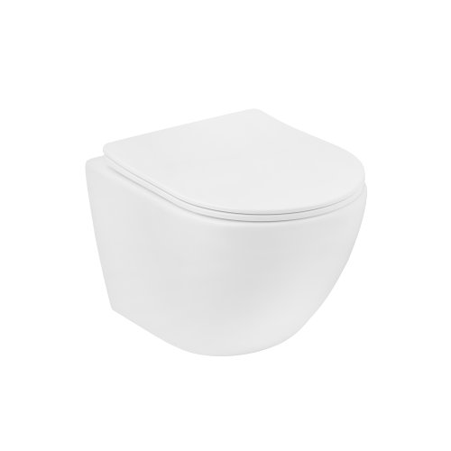 Унитаз подвесной безобедочный Kroner Harz WHI483632 TORNADO с сиденьем (KH483632WHIT)