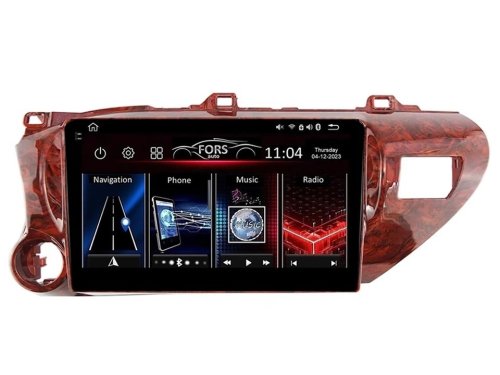 Штатная магнитола FORS.auto FS 2 PRO для Toyota Revo/Hilux (2+32Gb, 10", wooden) 2016-2019