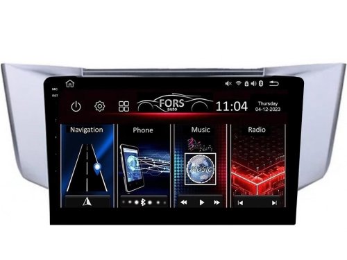 Штатная магнитола FORS.auto FS 4 MAX Qled для Lexus RX300/RX330/RX350/RX400H (4+32Gb, 9") 2003-2009