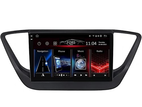 Штатная магнитола FORS.auto FS 4 MAX для Hyundai Accent/Verna (4+32Gb, 9", black) 2018+