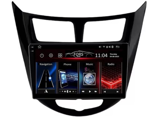 Штатная магнитола FORS.auto FS 4 PRO для Hyundai Verna/I-25/Accent (4+64Gb, 9", black) 2010-2014