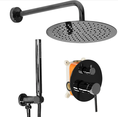 Душевая система REA LUNGO BLACK GLOSSY + BOX скрытого монтажа *