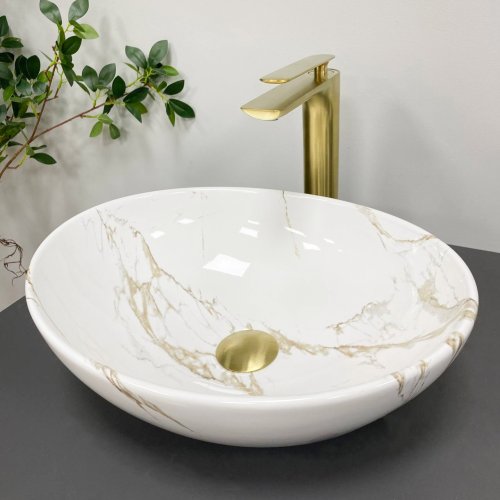 Умивальник (раковина) VBI PARMA STAINS GLOSSY накладний