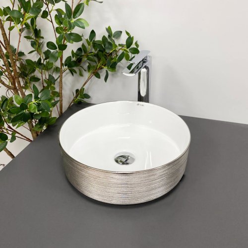 Умывальник (раковина) VBI PRATO SILVER WHITE накладной