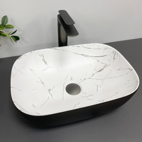 Умывальник (раковина) VBI RAVENNA MARMO BLACK MATT накладной