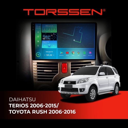 Штатная магнитола 2K Torssen Daihatsu Terios 06-15/Toyota Rush 06-16 F98256 4G Carplay DSP
