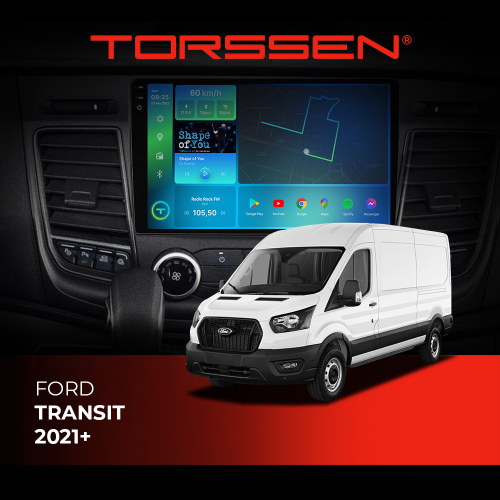 Штатная магнитола 2K Torssen Ford Transit 2021+ FL9 4+64Gb 4G Carplay DSP