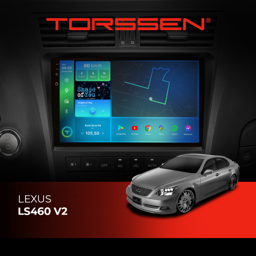 Штатная магнитола 2K Torssen Lexus LS460 V2 FL9 4+64Gb 4G Carplay DSP