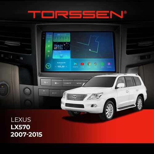 Штатная магнитола 2K Torssen Lexus LX570 2007-2015 F98256 4G Carplay DSP