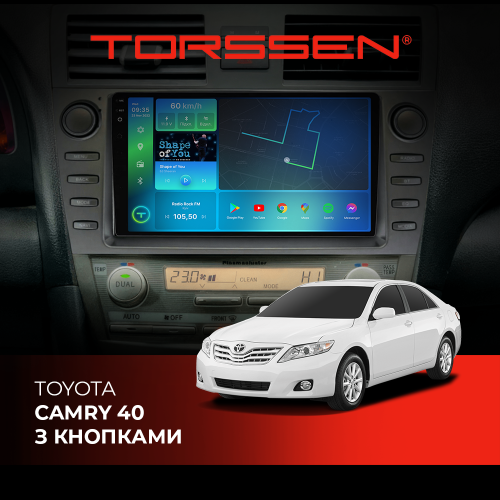 Штатная магнитола 2K Torssen Toyota Camry 40 с кнопками F98256 4G Carplay DSP