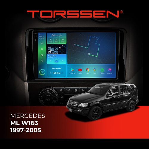 Штатная магнитола Torssen 2K DTS Mercedes ML W163 1997-2005 F9432 4G Carplay DSP