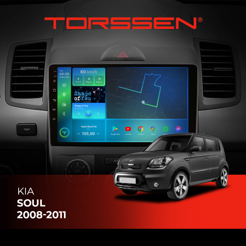 Штатна магнітола Torssen Kia Soul 08-11 FL9 4+64Gb 4G Carplay DSP