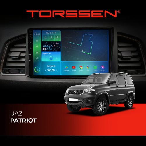 Штатная магнитола Torssen UAZ Patriot FL9 4+64Gb 4G Carplay DSP