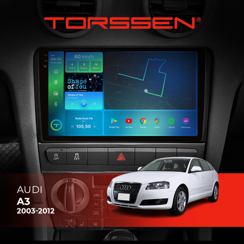 Штатная магнитола Torssen 2K Audi A3 03-12 F98256 4G Carplay DSP