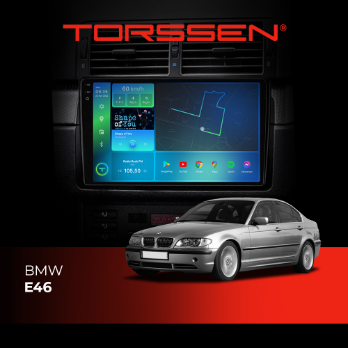 Штатна магнітола Torssen 2K BMW 3 e46 FL9 4+64Gb 4G Carplay DSP