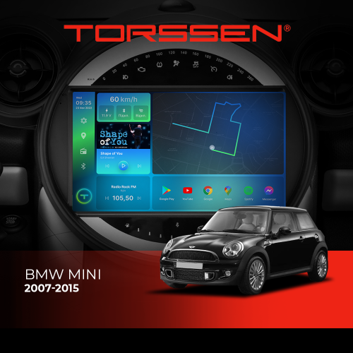 Штатна магнітола Torssen 2K BMW Mini (2007-2015) F98256 4G Carplay DSP