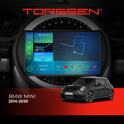 Штатная магнитола Torssen 2K BMW Mini (2014-2020) F98256 4G Carplay DSP