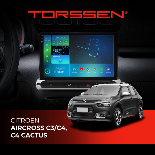 Штатна магнітола Torssen 2K Citroen Aircross C3/C4 high F98256 4G Carplay DSP