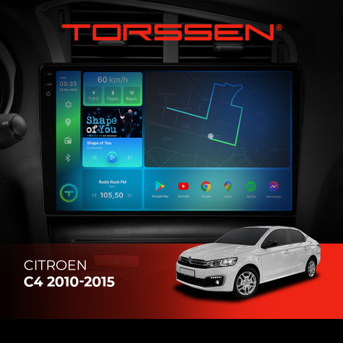 Штатная магнитола Torssen 2K DTS Citroen C4 10-15 F10432 4G Carplay DSP