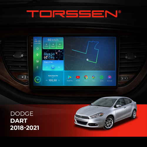 Штатная магнитола Torssen 2K DTS Dodge Dart 2018-2021 F9432 4G Carplay DSP
