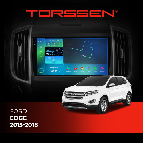 Штатная магнитола Torssen 2K DTS Ford Edge 2015-2018 F9432 4G Carplay DSP
