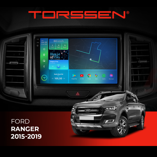 Штатная магнитола Torssen 2K DTS Ford Ranger 15-19 F9432 4G Carplay DSP