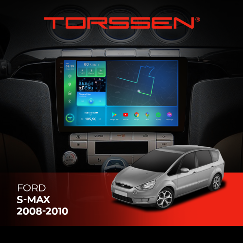Штатная магнитола Torssen 2K DTS Ford S-max 08-10 F9432 4G Carplay DSP