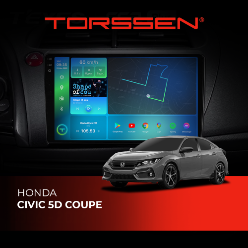 Штатная магнитола Torssen 2K DTS Honda Civic 5D Coupe F9432 4G Carplay DSP