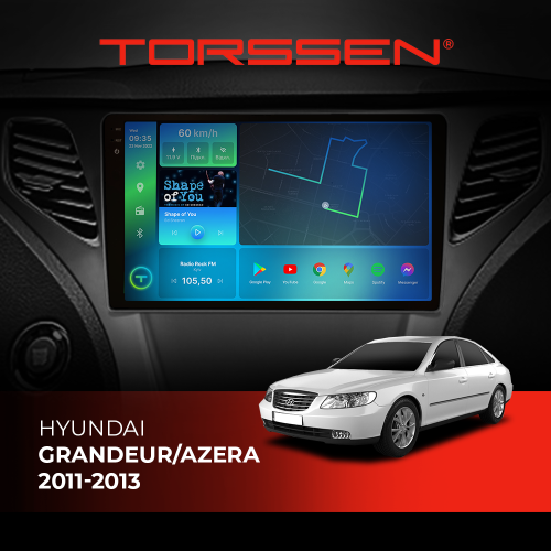 Штатная магнитола Torssen 2K DTS Hyundai Grandeur/Azera 2011-2013 F9432 4G Carplay DSP