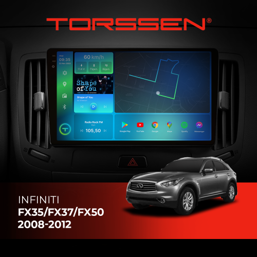 Штатная магнитола Torssen 2K DTS Infinity FX35/FX37/FX50 2008-2012 F9432 4G Carplay DSP