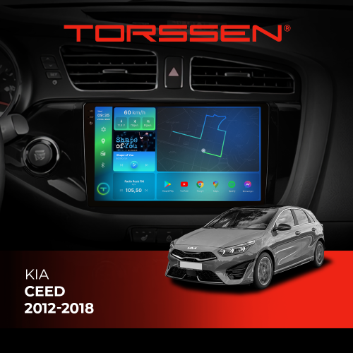 Штатная магнитола Torssen 2K DTS Kia Ceed 12-18 F9432 4G Carplay DSP
