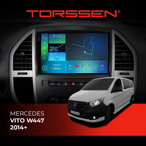 Штатная магнитола Torssen 2K DTS Mercedes Vito W447 2014+ F10432 4G Carplay DSP
