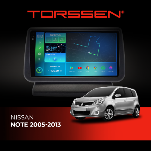 Штатна магнітола Torssen 2K DTS Nissan Note 2005-2013 F9432 4G Carplay DSP