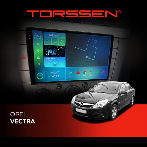 Штатная магнитола Torssen 2K DTS Opel Vectra F9432 4G Carplay DSP