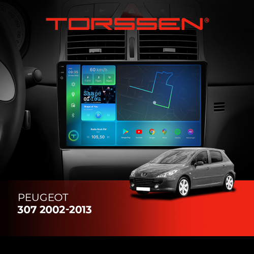 Штатная магнитола Torssen 2K DTS Peugeot 307 02-13 F9432 4G Carplay DSP