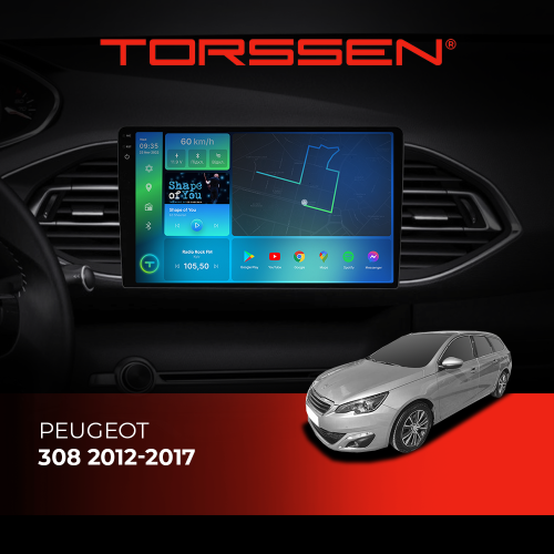 Штатная магнитола Torssen 2K DTS Peugeot 308 2012-2017 F9432 4G Carplay DSP