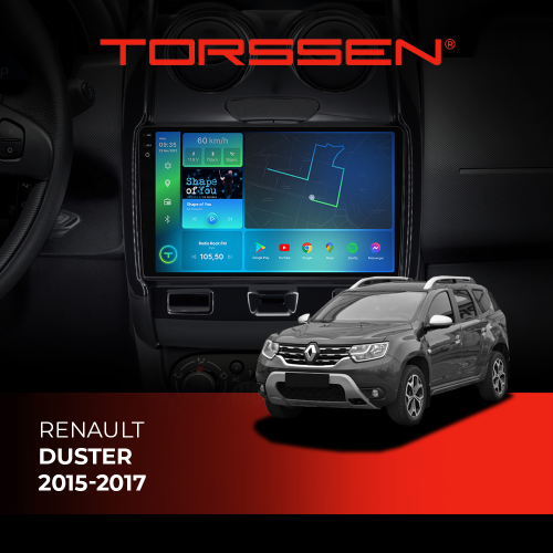 Штатная магнитола Torssen 2K DTS Renault Duster 15-17 F9432 4G Carplay DSP