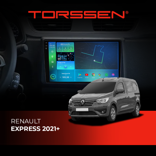 Штатная магнитола Torssen 2K DTS Renault Express 2021+ F9432 4G Carplay DSP