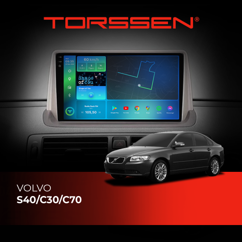 Штатная магнитола Torssen 2K DTS Volvo S40/C30/C70 F9432 4G Carplay DSP