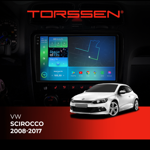 Штатная магнитола Torssen 2K DTS VW Scirocco 2008-2017 F9432 4G Carplay DSP cond