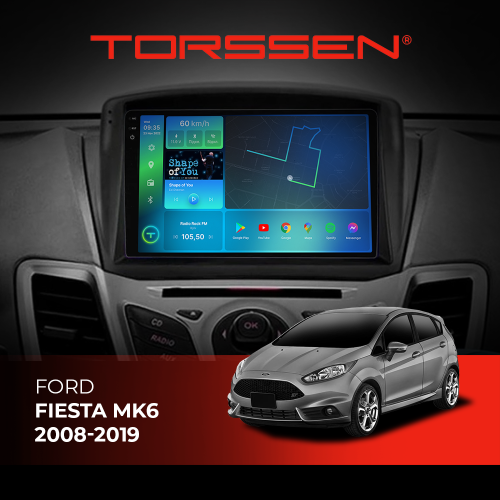 Штатная магнитола Torssen 2K Ford Fiesta MK6 08-19 F98256 4G Carplay