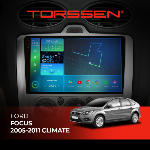 Штатная магнитола Torssen 2K Ford Focus 05-11 FL9 4+64Gb 4G Carplay DSP