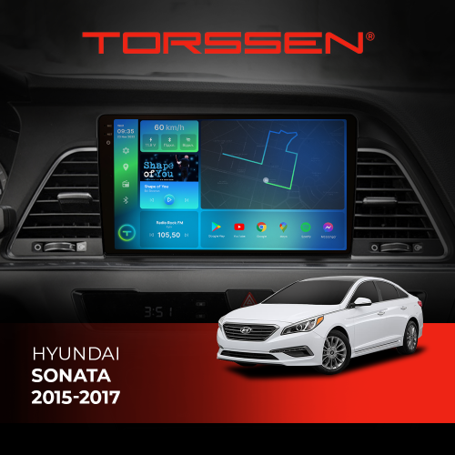 Штатна магнітола Torssen 2K Hyundai Sonata 2015-2017 FL9 4+64Gb 4G Carplay DSP