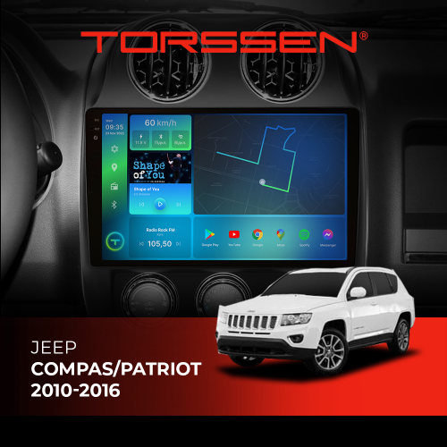 Штатная магнитола Torssen 2K Jeep Compas/Patriot 10-16 FL10 4+64Gb 4G Carplay DSP