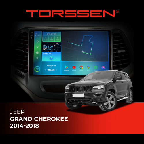 Штатная магнитола Torssen 2K Jeep Grand Cherokee 14-18 FL9 4+64Gb 4G Carplay DSP