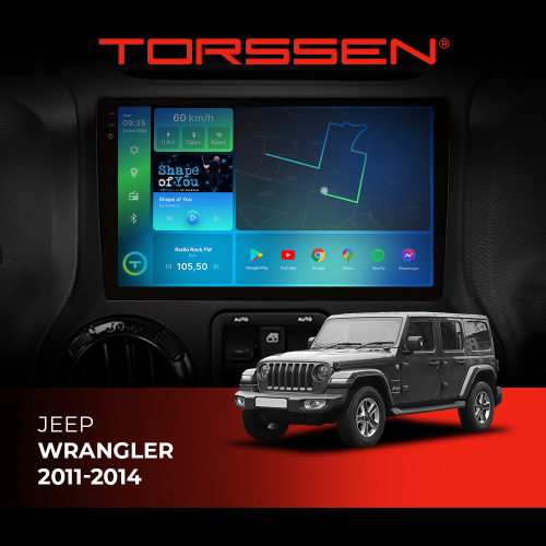 Штатная магнитола Torssen 2K Jeep Wrangler 11-14 FL9 4+64Gb 4G Carplay DSP