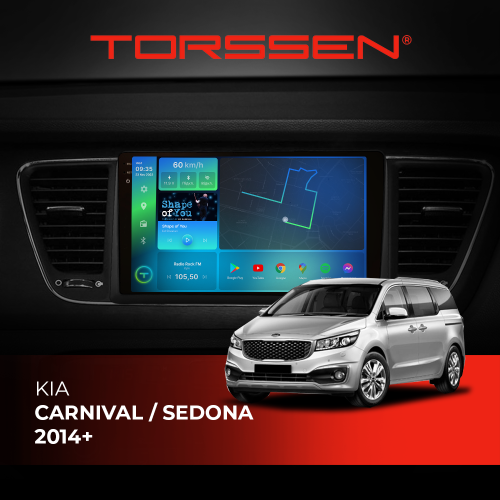 Штатная магнитола Torssen 2K Kia Carnival / Sedona 2014+ FL9 4+64Gb 4G Carplay DSP
