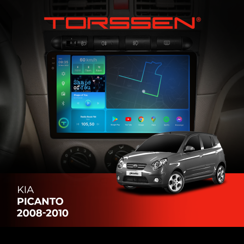 Штатная магнитола Torssen 2K Kia Picanto 2008-2010 F98256 4G Carplay DSP